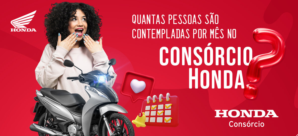 Quantas pessoas são contempladas por mês no consórcio Honda?